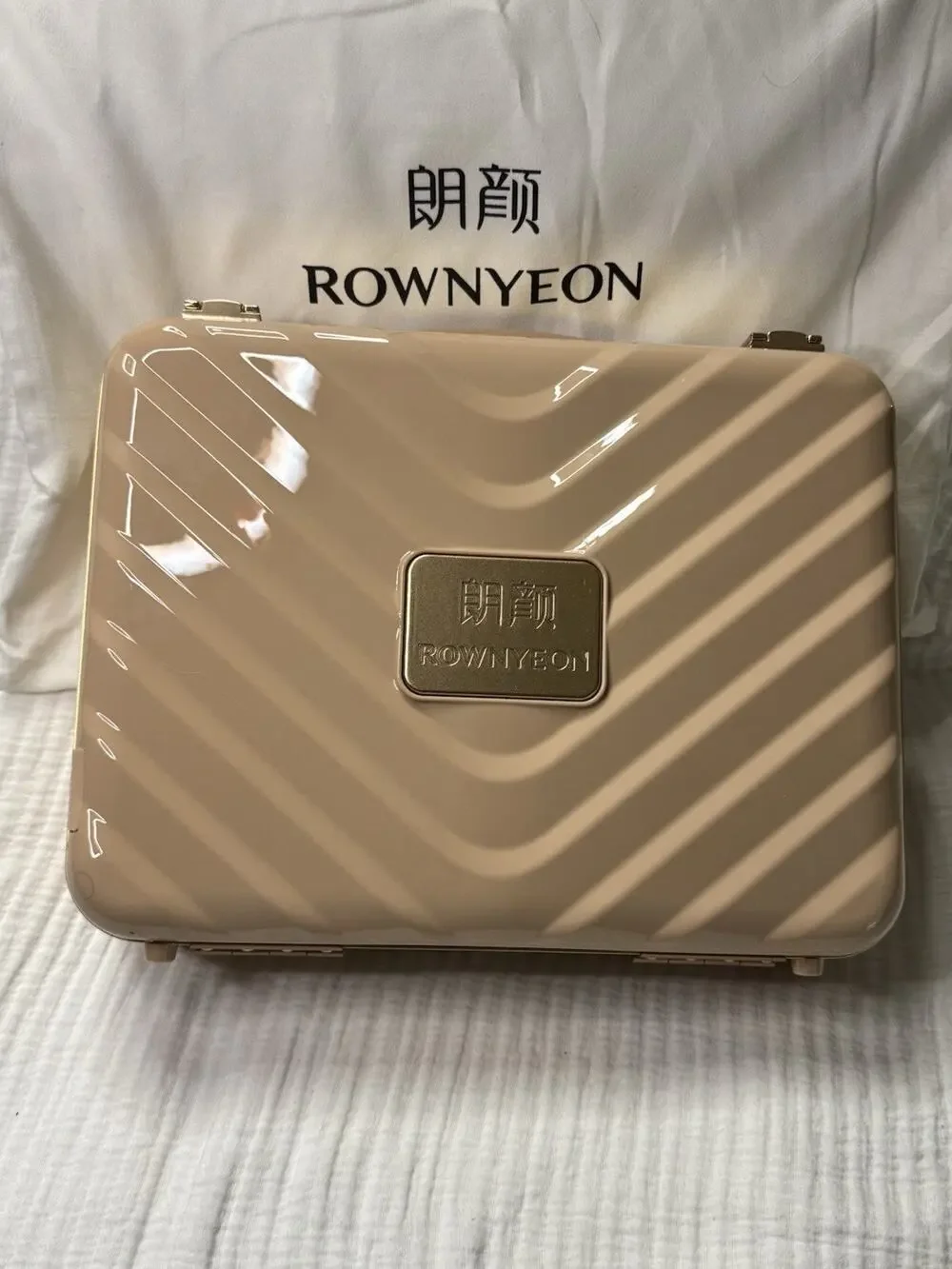 Rownyeon Light Up Rechargeable Makeup Case W/Mirror Portable Organizer Pink 3